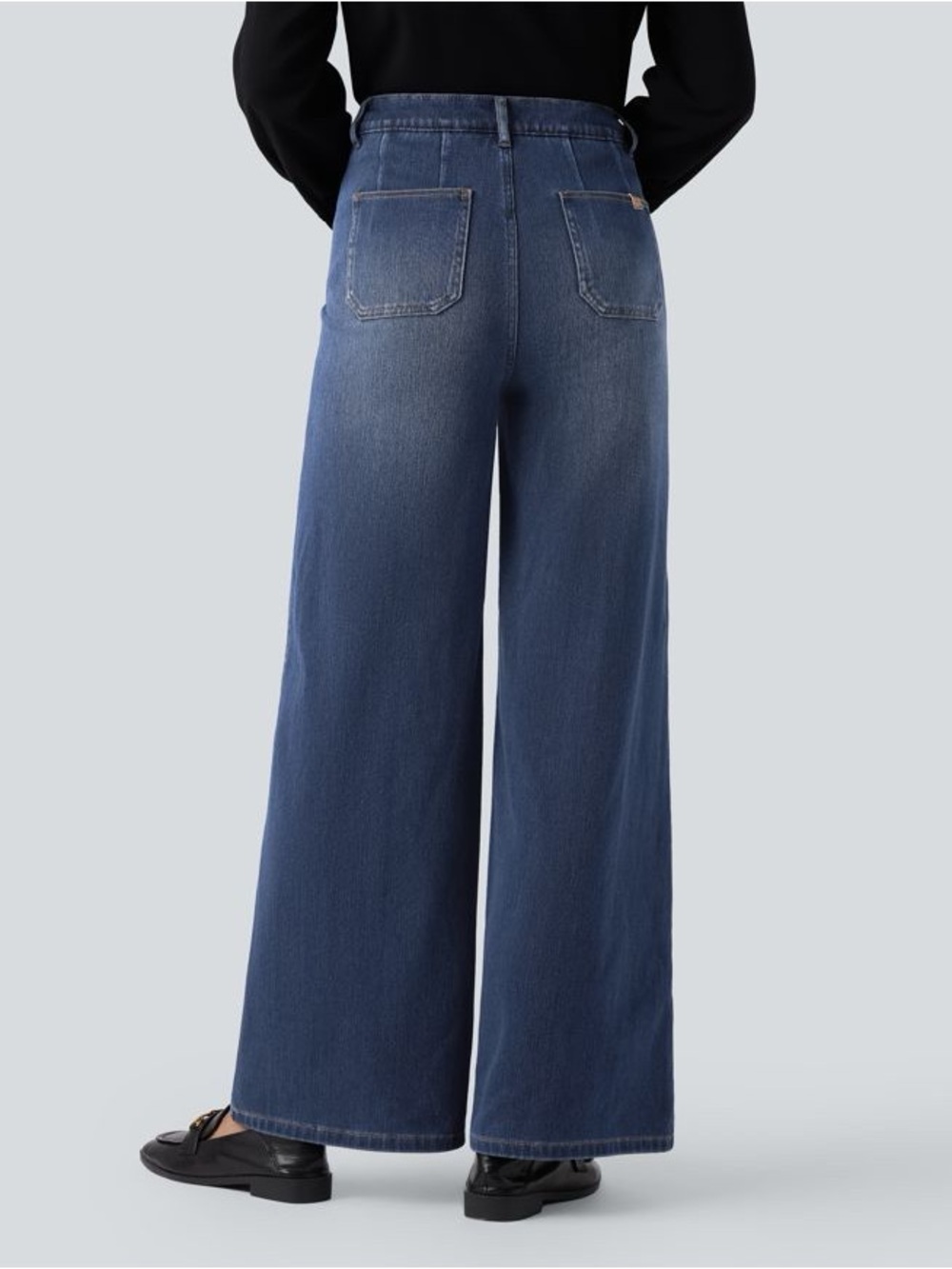 Halara Flex High Waisted Tummy Control Wide Leg Casual Jeans with Pockets - Picture 2 of 11
